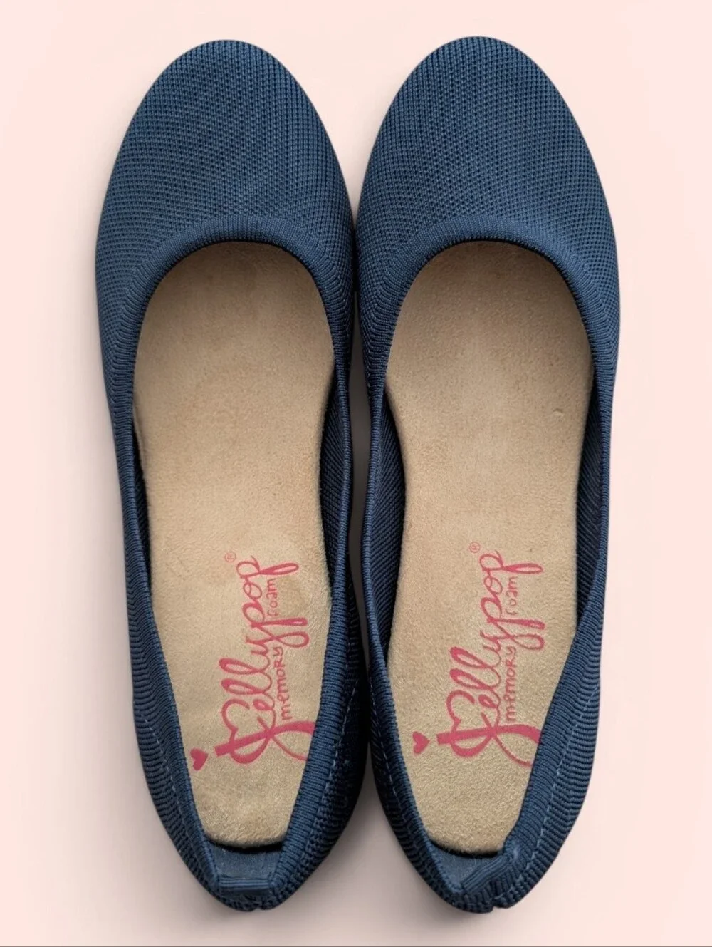 Jellypop apex Navy Slip-On Memory Foam Ballet Flats